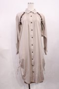 axes femme / 袖レースアップシャツワンピース M アイボリー H-25-12-14-021-AX-OP-NS-ZH