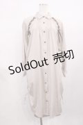 axes femme / 袖レースアップシャツワンピース M アイボリー H-25-12-14-021-AX-OP-NS-ZH