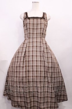 画像1: m petit by misako / AMCHKスクエアネックジャンパースカート M ブラウン H-25-12-14-002-LO-OP-NS-ZH