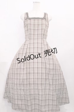 画像1: m petit by misako / AMCHKスクエアネックジャンパースカート M ブラウン H-25-12-14-002-LO-OP-NS-ZH