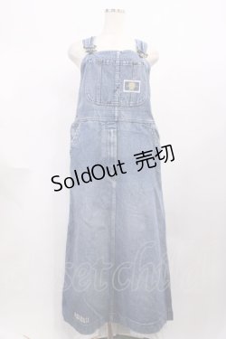 画像1: PINK HOUSE / ワッペンデニムジャンパースカート FREE ブルー H-25-12-14-022-LO-OP-NS-ZH