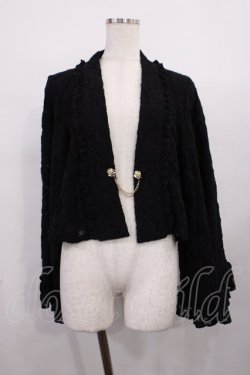画像1: axes femme / 起毛レース姫袖風ボレロ Free ブラック H-25-12-14-028-AX-TO-NS-ZH