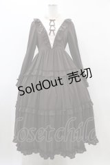 axes femme kawaii / クラシカルフリルロングワンピース M ブラウン H-25-12-16-1033-AX-OP-NS-ZH