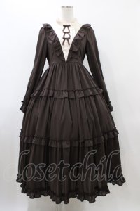 axes femme kawaii / クラシカルフリルロングワンピース M ブラウン H-25-12-16-1033-AX-OP-NS-ZH