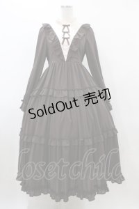 axes femme kawaii / クラシカルフリルロングワンピース M ブラウン H-25-12-16-1033-AX-OP-NS-ZH