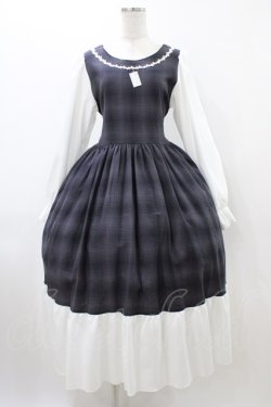 画像1: marcHenTica / チェックワンピース プリンセスサイズ/115cm丈 グレー H-25-12-16-1034-LO-OP-NS-ZH