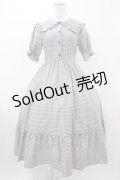 m petit by misako / AM*ギンガムCHKワンピース S グレー H-25-12-16-1035-LO-OP-NS-ZH