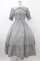 m petit by misako / AM*ギンガムCHKワンピース S グレー H-25-12-16-1035-LO-OP-NS-ZH