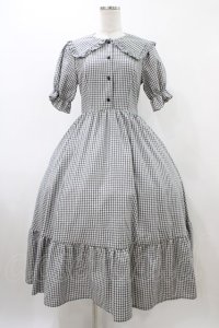 m petit by misako / AM*ギンガムCHKワンピース S グレー H-25-12-16-1035-LO-OP-NS-ZH