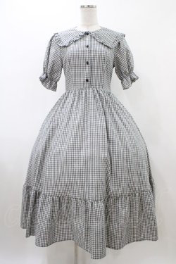 画像1: m petit by misako / AM*ギンガムCHKワンピース S グレー H-25-12-16-1035-LO-OP-NS-ZH