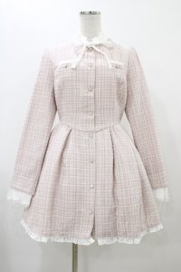 mellfy memory / Love and classy tweed ワンピース M/MINI ピンク H-25-12-16-1038-0-OP-NS-ZH