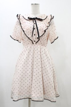 画像1: Honey Cinnamon / ハートドットワンピース Free ピンク H-25-12-16-1039-LO-OP-NS-ZH