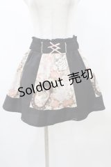 Ank Rouge / 花柄スカート M ブラック H-25-12-16-1048-CA-SK-NS-ZH