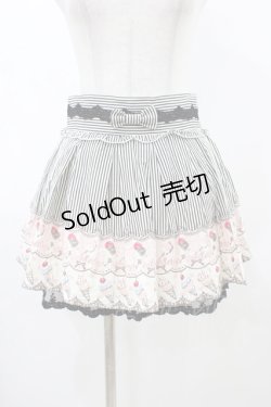 画像1: Ank Rouge / ストライプスカート M ブラック H-25-12-16-1049-CA-SK-NS-ZH