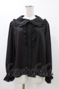 m petit by misako / AM マルエリフリルブラウス L ブラック H-25-12-16-1054-LO-BL-NS-ZH