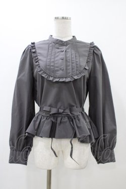 画像1: FLC / MINA*ペプラムブラウス L グレー H-25-12-16-1055-0-BL-NS-ZH