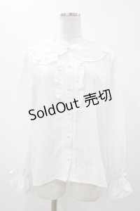 m petit by misako / AM マルエリフリルブラウス L ホワイト H-25-12-16-1056-LO-BL-NS-ZH