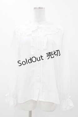 画像1: m petit by misako / AM マルエリフリルブラウス L ホワイト H-25-12-16-1056-LO-BL-NS-ZH