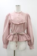 FLC / MINA*ペプラムブラウス L ピンク H-25-12-16-1060-0-BL-NS-ZH