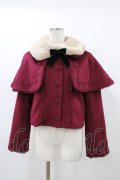 axes femme kawaii / ケープ付ショートコート M ワイン H-25-12-16-1022-AX-CO-NS-ZH