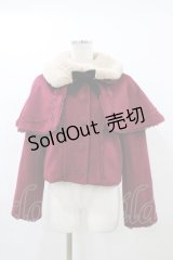 axes femme kawaii / ケープ付ショートコート M ワイン H-25-12-16-1022-AX-CO-NS-ZH