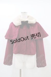 axes femme kawaii / ケープ付ショートコート M ワイン H-25-12-16-1022-AX-CO-NS-ZH