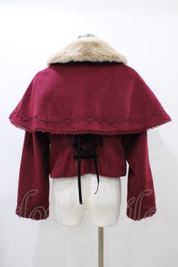 画像2: axes femme kawaii / ケープ付ショートコート M ワイン H-25-12-16-1022-AX-CO-NS-ZH