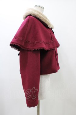 画像3: axes femme kawaii / ケープ付ショートコート M ワイン H-25-12-16-1022-AX-CO-NS-ZH