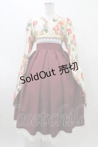 marcHenTica / 大和撫子袴風ワンピース 表記なし 生成り/ボルドー H-25-12-16-1023-LO-OP-NS-ZH