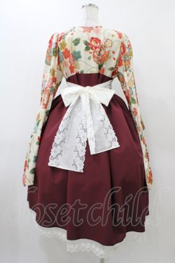 画像2: marcHenTica / 大和撫子袴風ワンピース 表記なし 生成り/ボルドー H-25-12-16-1023-LO-OP-NS-ZH