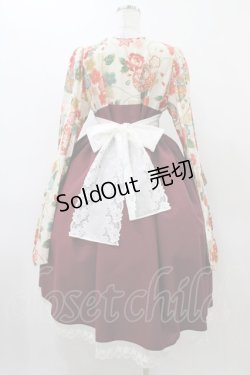 画像2: marcHenTica / 大和撫子袴風ワンピース 表記なし 生成り/ボルドー H-25-12-16-1023-LO-OP-NS-ZH