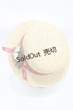 画像2: Innocent World / ストロベリーロゴリボンハット  ナチュラル H-25-12-16-1003-IW-AC-NS-ZH