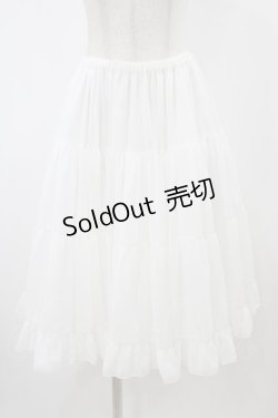 画像1: Victorian maiden / ボリュームシフォンフリルペチコートスカート Free ホワイト H-25-12-16-1027-CL-SK-NS-ZH