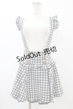 画像1: LIZ LISA / ギンガムツイードサスペンダー付スカパン Free ブラック H-25-12-16-1028-LO-PA-NS-ZH