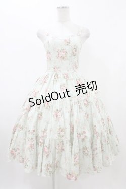 画像1: K211148 / 薔薇柄タックジャンパースカート Free ミント H-25-12-16-1029-0-OP-NS-ZH