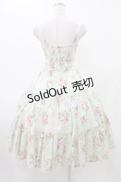 画像2: K211148 / 薔薇柄タックジャンパースカート Free ミント H-25-12-16-1029-0-OP-NS-ZH