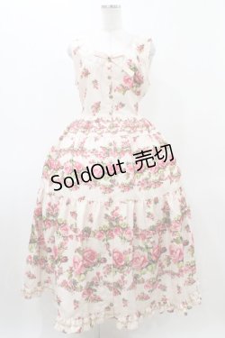 画像1: ANGELIQUE ROSA / ローズプリントジャンパースカート Free ピンク H-25-12-16-1030-LO-OP-NS-ZH