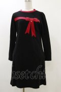 MILK / Side ribbonワンピース  ブラック×レッドリボン H-25-12-17-043-ML-OP-KB-ZH