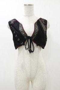 Rozen Kavalier / 刺繍ショートベスト  黒 H-25-12-17-045-OO-TO-KB-ZH