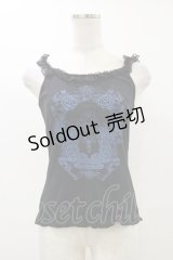 h.naoto Blood / プリントキャミソール  ブラック H-25-12-17-047-HN-TO-KB-ZH