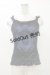 h.naoto Blood / プリントキャミソール  ブラック H-25-12-17-047-HN-TO-KB-ZH