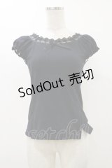 Emily Temple cute / レースリボンカットソー  ブラック H-25-12-17-050-ET-TO-KB-ZH