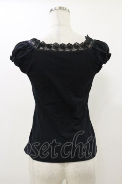 画像2: Emily Temple cute / レースリボンカットソー  ブラック H-25-12-17-050-ET-TO-KB-ZH
