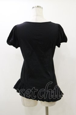 画像2: BPN / アシメフリルパフカットソー  ブラック×ラベンダー H-25-12-17-051-GO-TO-KB-ZH