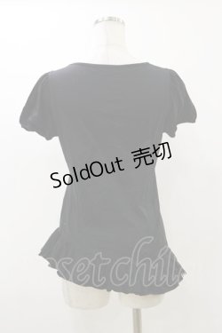 画像2: BPN / アシメフリルパフカットソー  ブラック×ラベンダー H-25-12-17-051-GO-TO-KB-ZT251