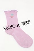 Candy Stripper / CHERRY RIB SOCKS  ピンク H-25-12-17-009-PU-ZA-KB-ZH