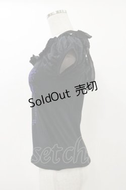 画像3: BPN / ホルターリボンパフカットソー  黒×紫 H-25-12-17-052-GO-TO-KB-ZH