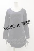 BPN / サイドギャザーロングカットソー  グレー H-25-12-17-053-GO-TO-KB-ZH