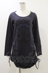 BPN / サイドギャザーロングカットソー  グレー H-25-12-17-053-GO-TO-KB-ZH