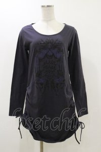 BPN / サイドギャザーロングカットソー  グレー H-25-12-17-053-GO-TO-KB-ZH